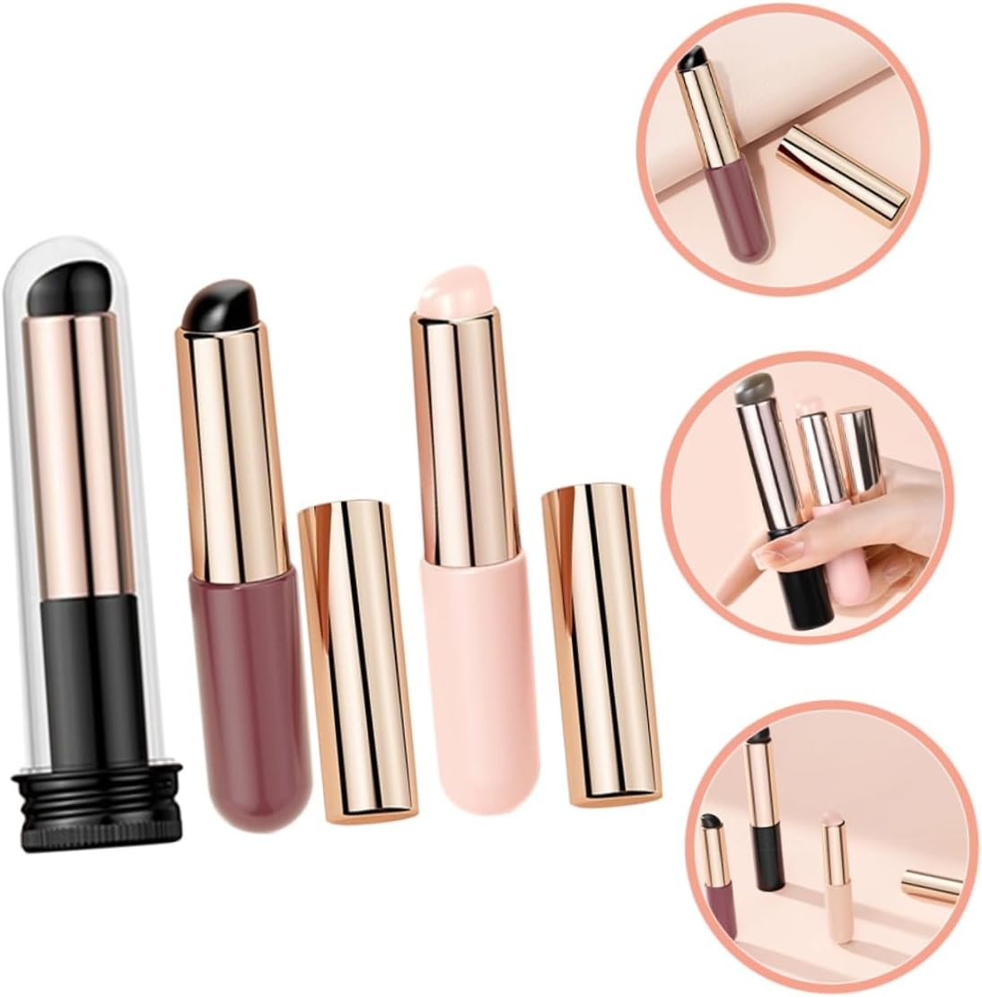 FOYTOKI Pcs Gradient Glue Tool Set Silicone Brush for Nail Art Makeup and Lip Application image number 2