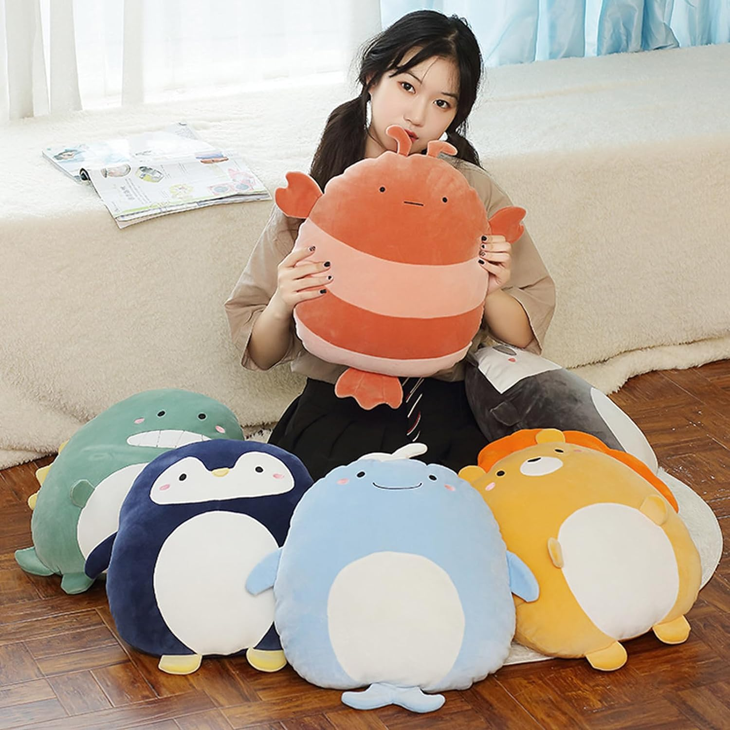 Penguin Plush Pillow, 8 Inch Kawaii Penguin Stuffed Animal Toy Cute Penguin Plushie Animal Pillows Gifts for Boys and Girls image number 2