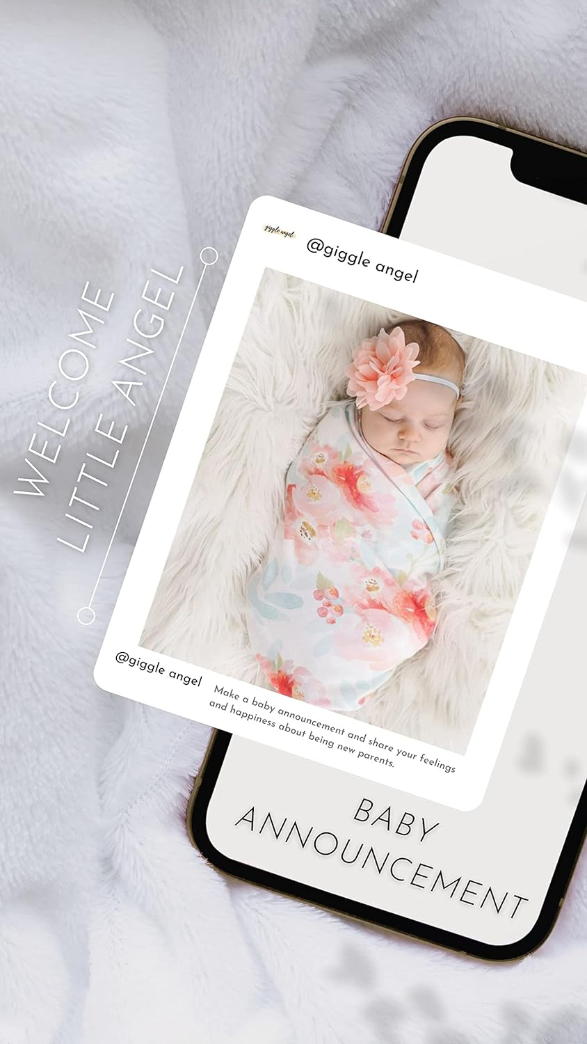 Baby Receiving Blanket Swaddle Blanket Newborn Wrap Swaddle Headband Set -Bloom Flower Pattern - Pink And Purple image number 4