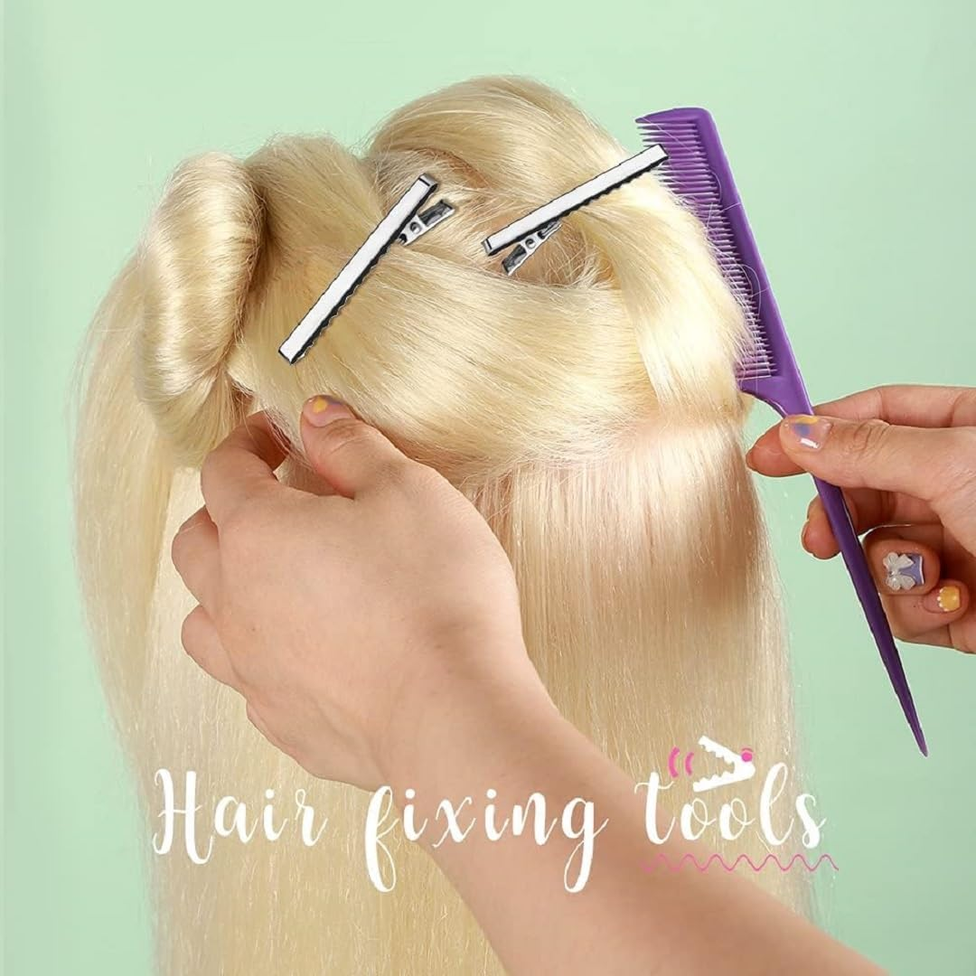 JUYOU 120Pcs 2.17 Inch Silver Single Prong Alligator Hair Clips with Teeth, Alligator Hair Clips, Flat Top Metal Hair Clips Hairbow Accessory Crafts(5.5Cm) image number 1