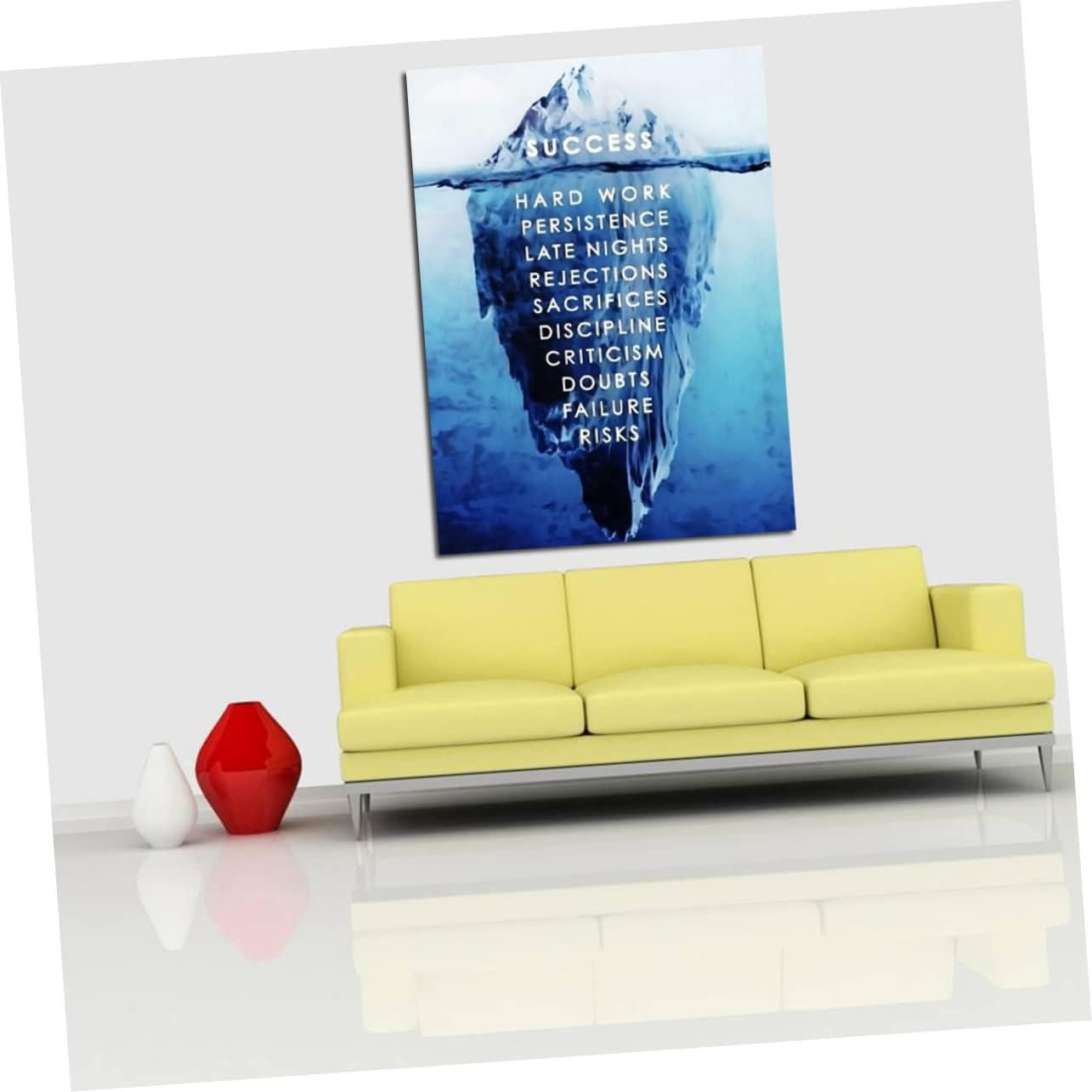 ULDIGI 1Pc Nordic Iceberg Landscape Decorative Wall Painting Frameless Nonwovens Art for Home Living Unique Wall Decor and Pictures Ornaments image number 3