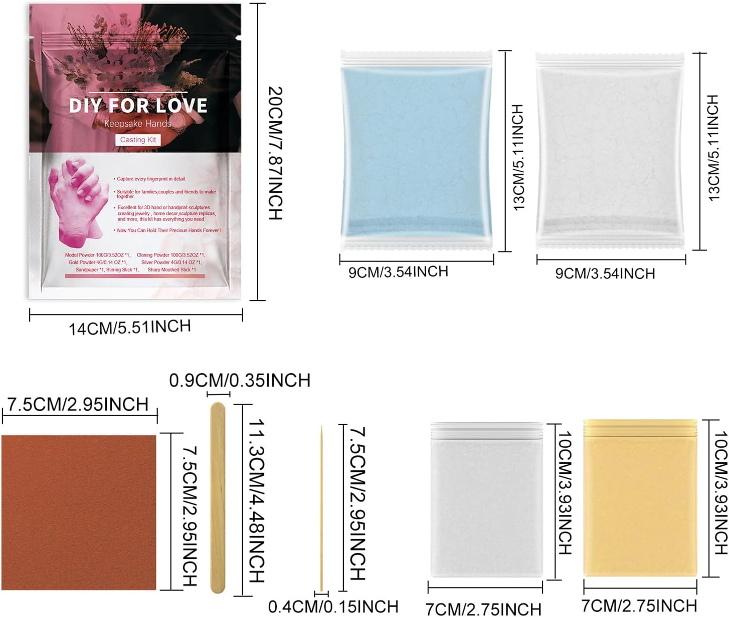 Ceprznvey Hand Casting Kit, Couple Mold Kit, Sculpture Keepsake Set, Plaster Casting, Romantic Gift Idea, for Engagement Wedding, for Valentine'S Day image number 6