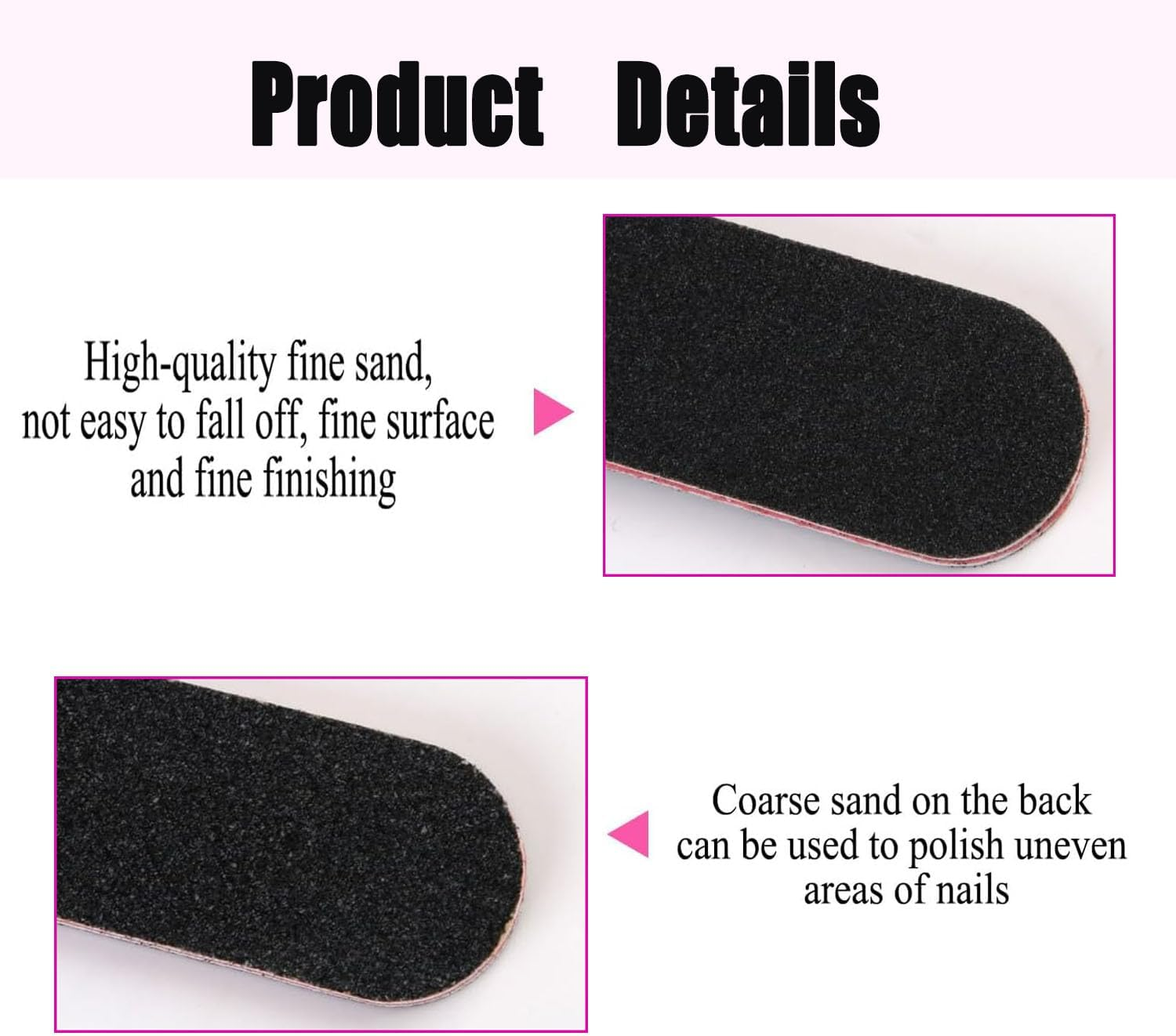 25 Pcs Professionelle Double Sided 100/180 Grit Nail Files,Black Emery Board,Polishing Board for Grinding Edge Burrs and Adjusting Shapes after Trimming,Salon & Home Use,Manicure & Pedicure Tools image number 1