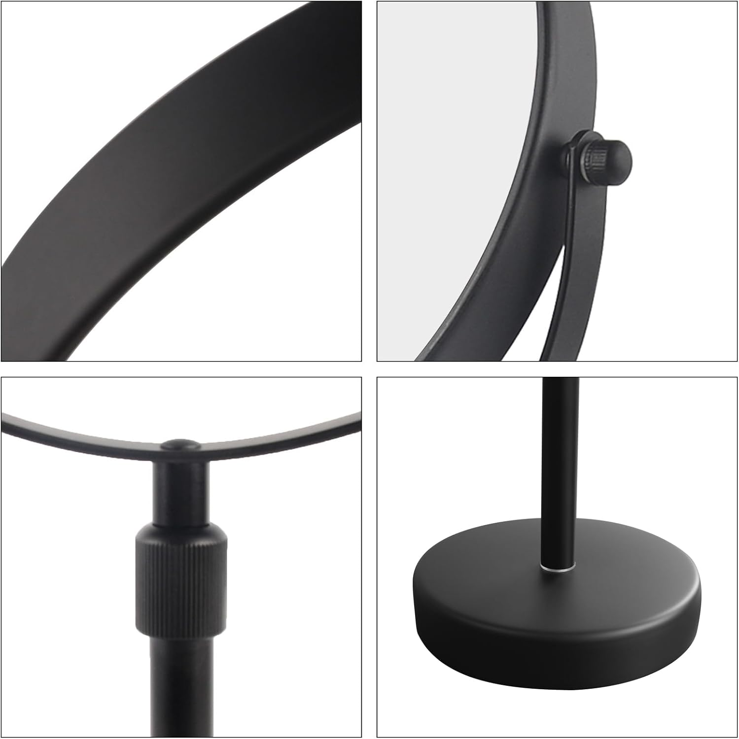 Nicesail Higher Taller Tabletop Makeup Mirror of 8 Inch, 5X Magnified Makeup Mirror Countertop Standing, Height Adjustable, Double Sided Mirror in Matte Black (8 Inch, 5X)&hellip; image number 7