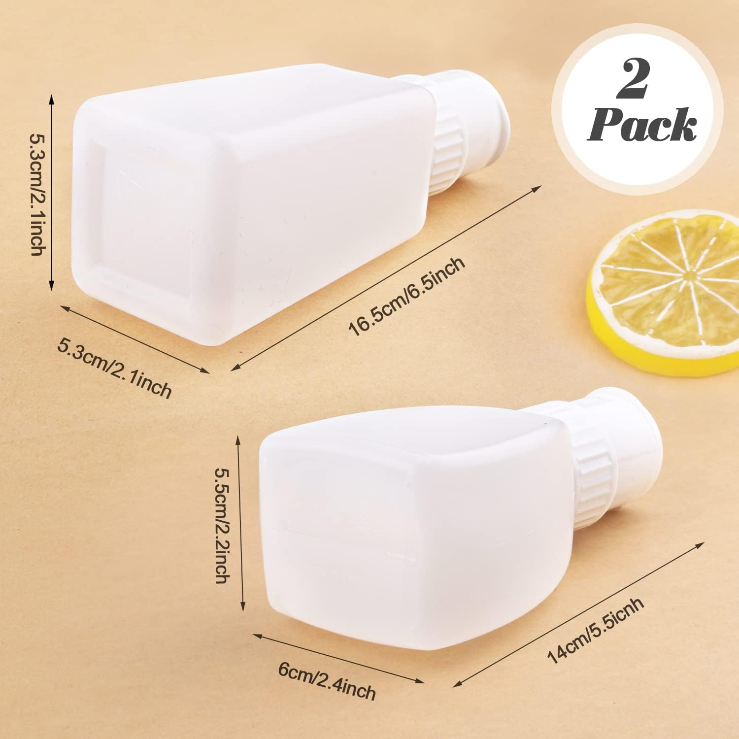 2Pcs Plastic Push down Pump Bottle Refillable Nail Polish Remover Bottle Press Pumping Dispenser with Flip Cap for Nail Polish&Makeup Remover Liquid Alcohol - White image number 1