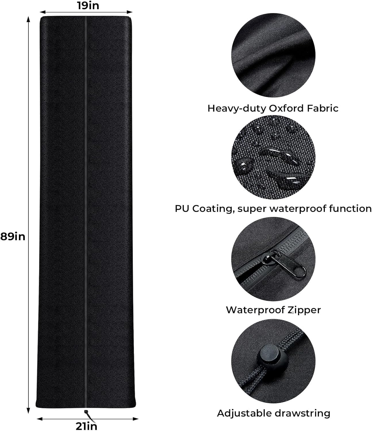 Pyramid Patio Heater Covers, Outdoor Pyramid Propane Heater Cover, Heavy-Duty and Weather-Resistant Oxford Fabric, Waterproof, Dust-Proof, Snow-Proof, Windproof, with Zipper and Storage Bag image number 6