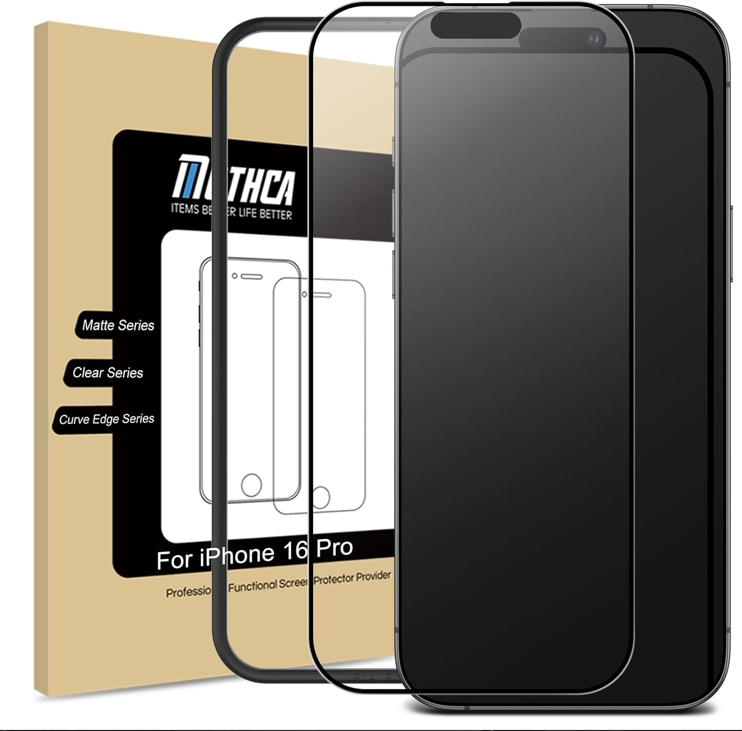 Mothca Matte Screen Protector for Iphone 16 Pro 6.3-Inch (1 Pack), Tempered Glass Film Anti-Glare & Anti-Fingerprint, Case Friendly -Smooth as Silk image number 5