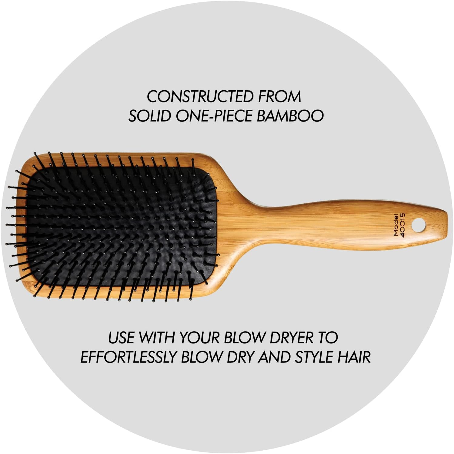 Sam Villa Signature Series Bamboo Paddle Brush, 4.4 Ounce