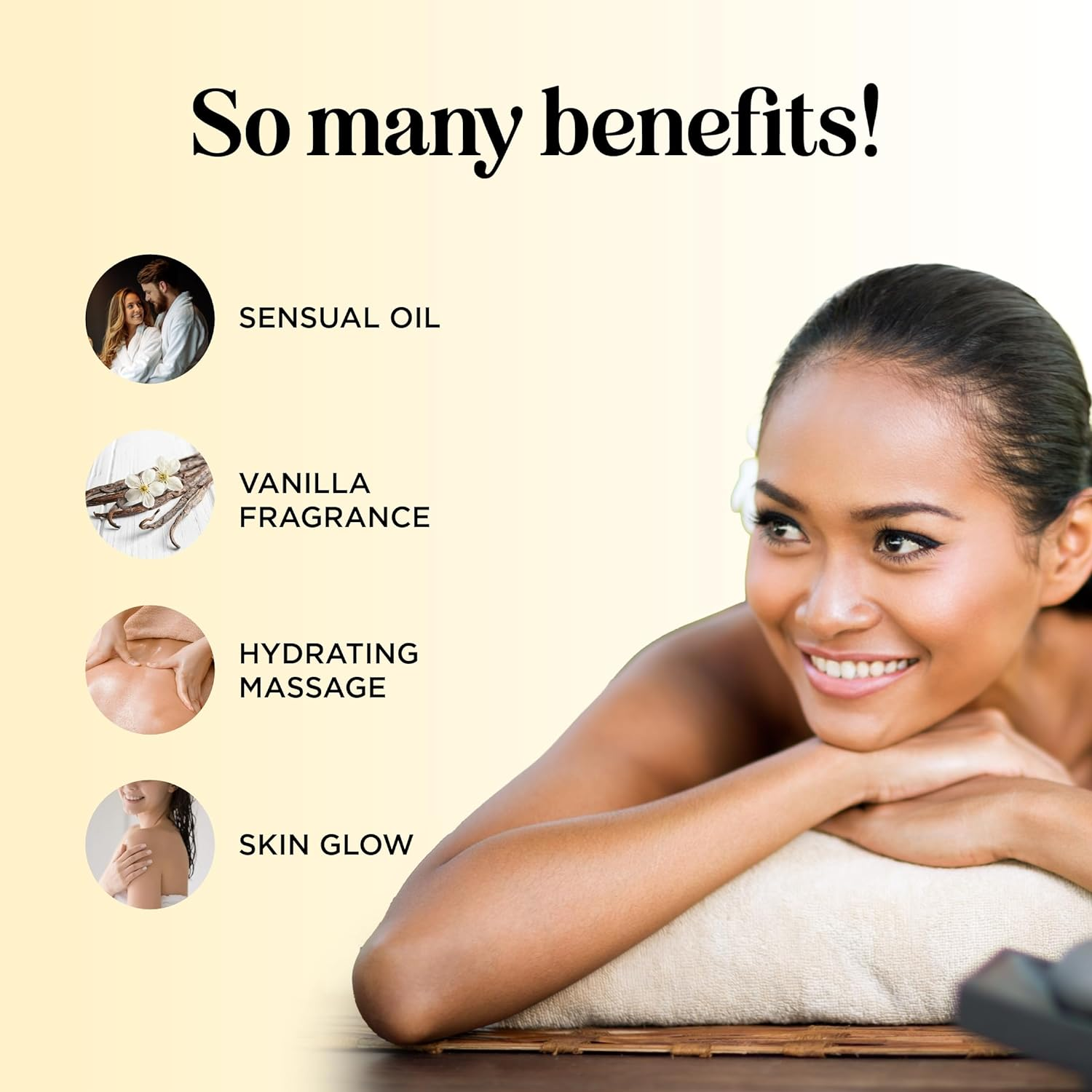 Honeydew Pure Vanilla Sensual Massage Oil for Body - Edible Massage Oil and Lubricant for Women & Men - Massage Therapy Oil with Jojoba Sweet Almond for Skin - Aromatherapy Blend for Dry Skin image number 2