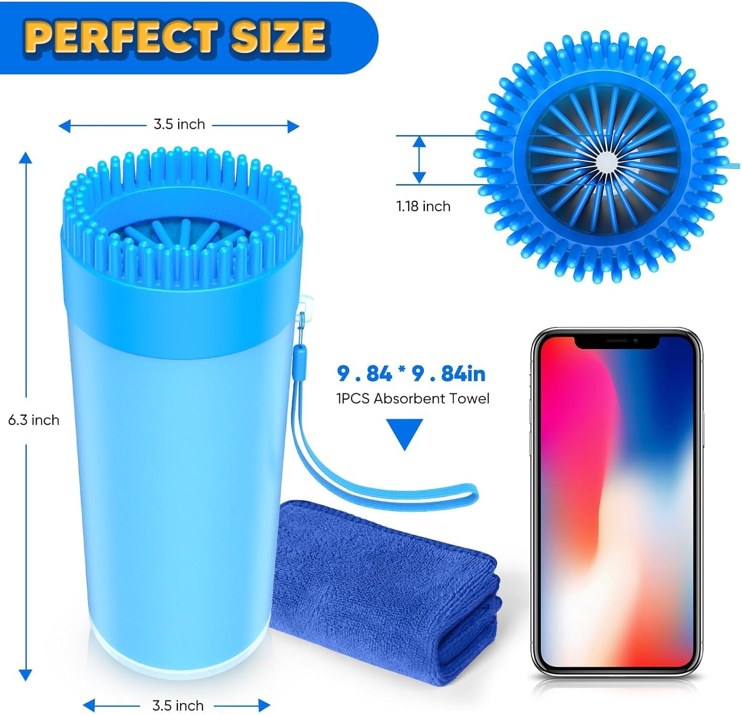 Dog Paw Cleaner & Washer for Large/Extra Large Breeds,Portable Dog Paw Washer,Paw Cleaner, Easy Cleaning Cup for Big Dogs Cat Blue image number 1