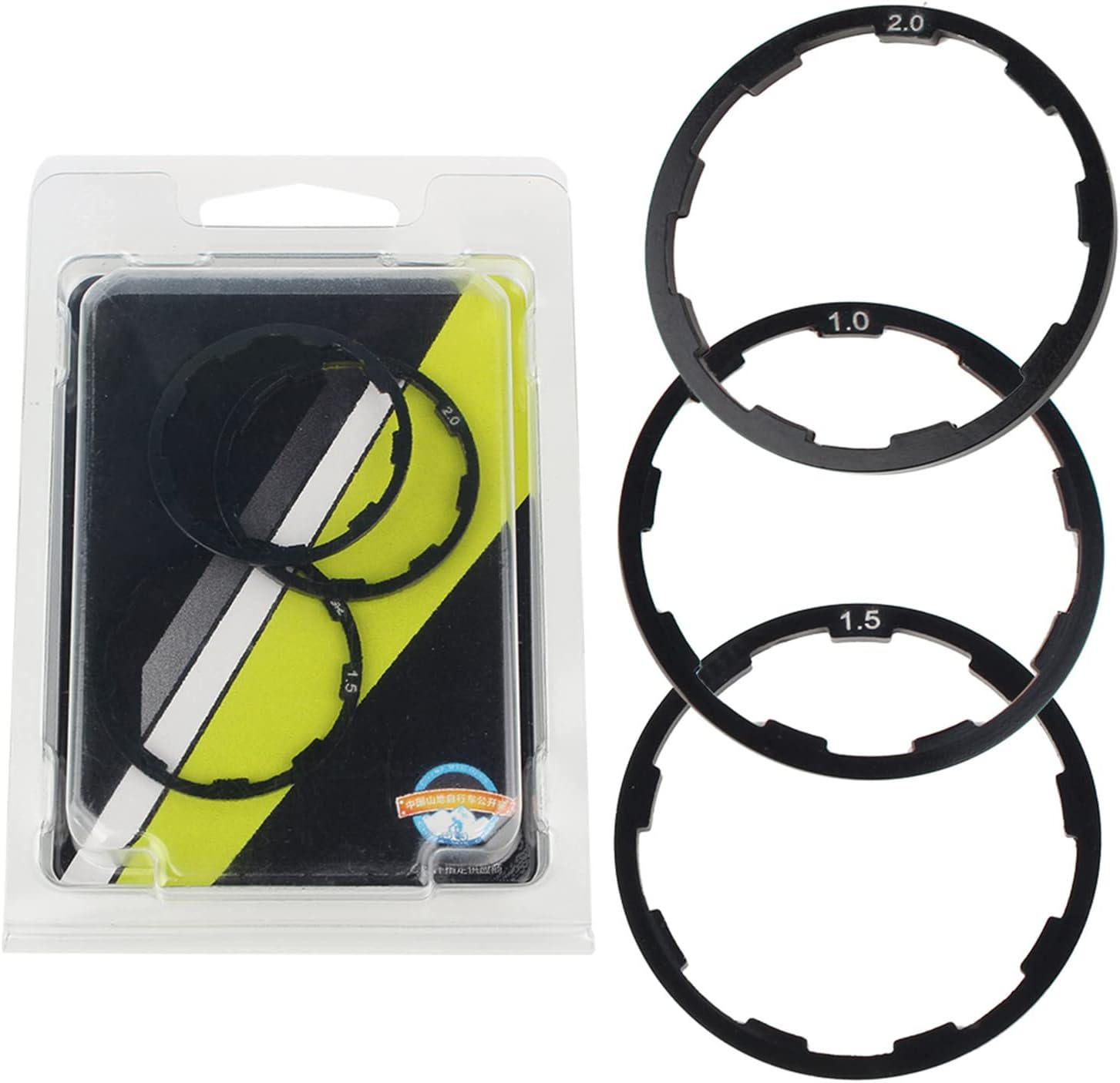 Bike Spacer, 3 Pcs Set 3 Size Bicycle Headset Spacer Bike Cassette Spacer Included Bicycle Flywheel Hub Spacer 1Mm 1.5Mm 2Mm Cycling Bottom Bracket Axle Washer Gasket image number 2