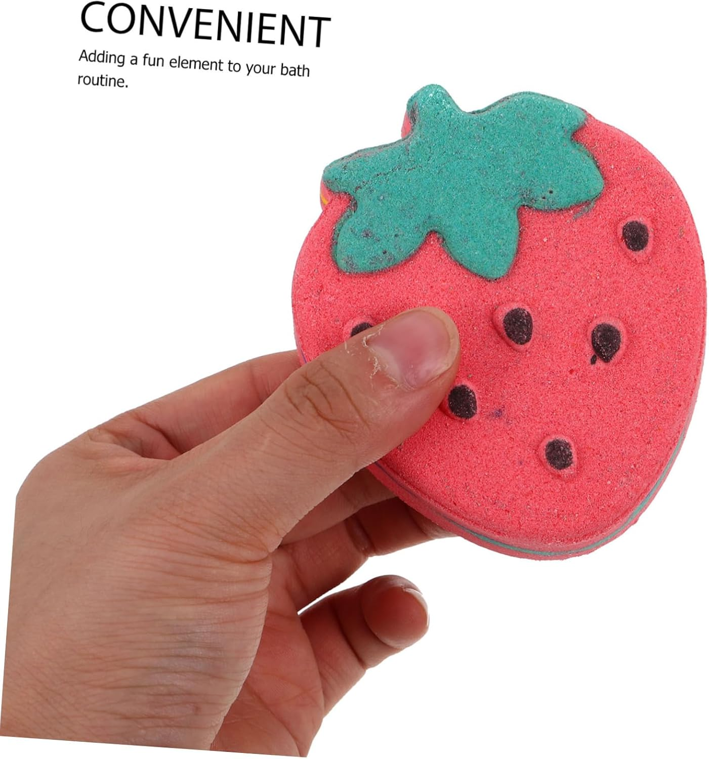 CALLARON Cute Strawberry Bath Salt Ball for Women Relaxing Bath for Stress Reduction Accessory Valentines Day Present image number 1