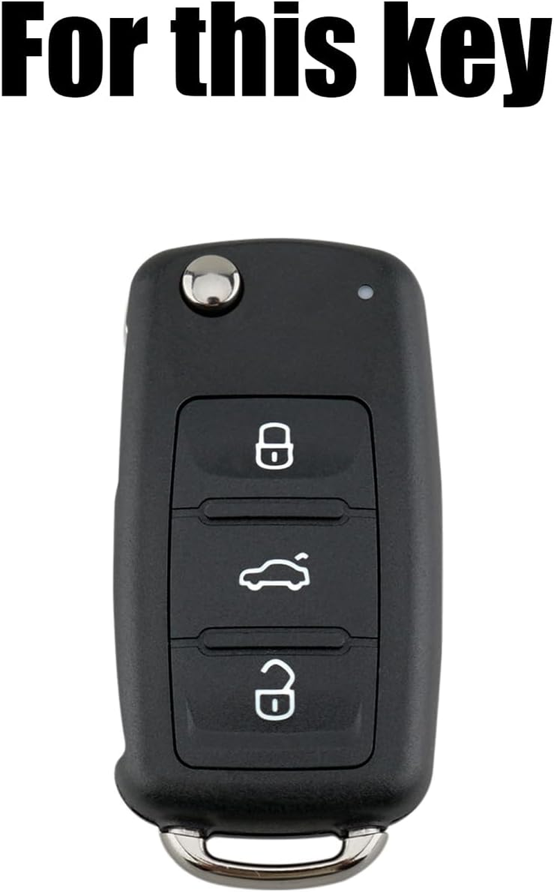 Key Fob Cover for Volkswagen Beetle Caddy Eos Golf Jetta Polo Scirocco Sharan Tiguan Touran Transporter T5 Bora Passat Skoda Fabia Octavia Superb Seat Leon Remote Control Key Case Shell 3 Buttons