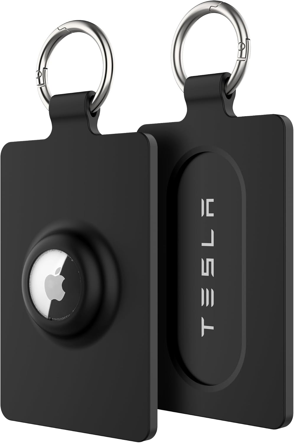 Card Holder for Tesla Keycard with Airtag, Soft Silicone Key Card Protective Case Cover for Tesla Model 3 Y S X, Key Holder with Keychain Key Rings - 2 Pack image number 5