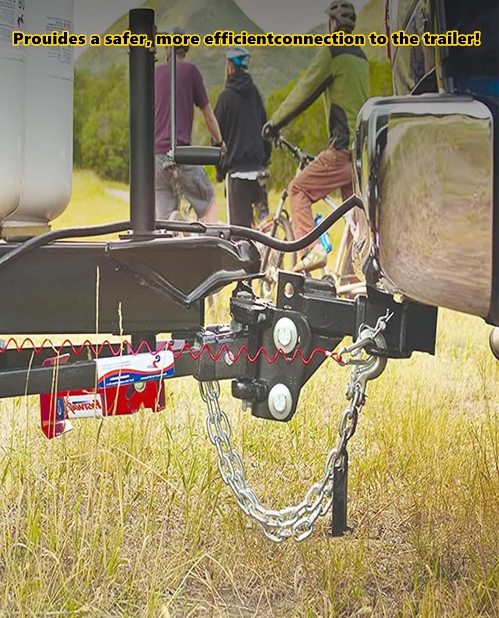 Breakaway Trailer Cable- Heavy Duty Steel Wire Coiled Safety Cables Strap for RV Towing Trailer - Stainless Steel Spring Towing Coil for Enhanced Durability - Extends up to 6Ft image number 2