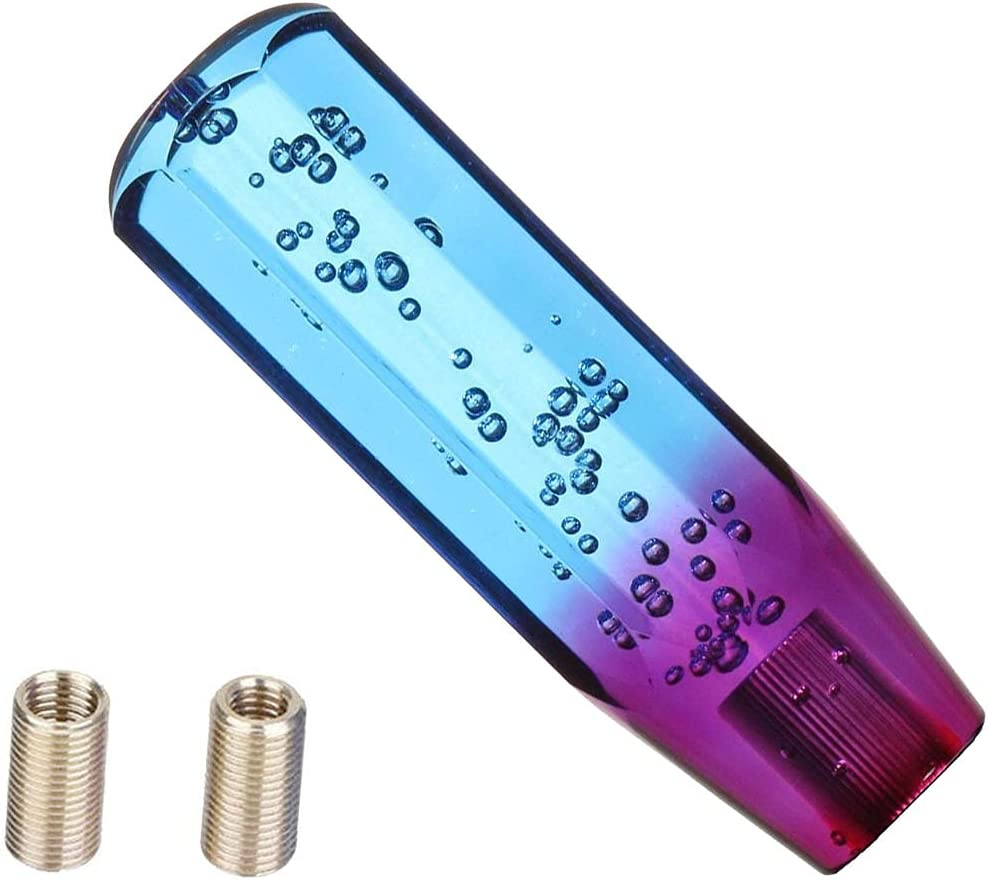 6 Inch Manual Diamond Crystal Bubble Styling Gear Shift Knob Blue+Purple Color image number 1