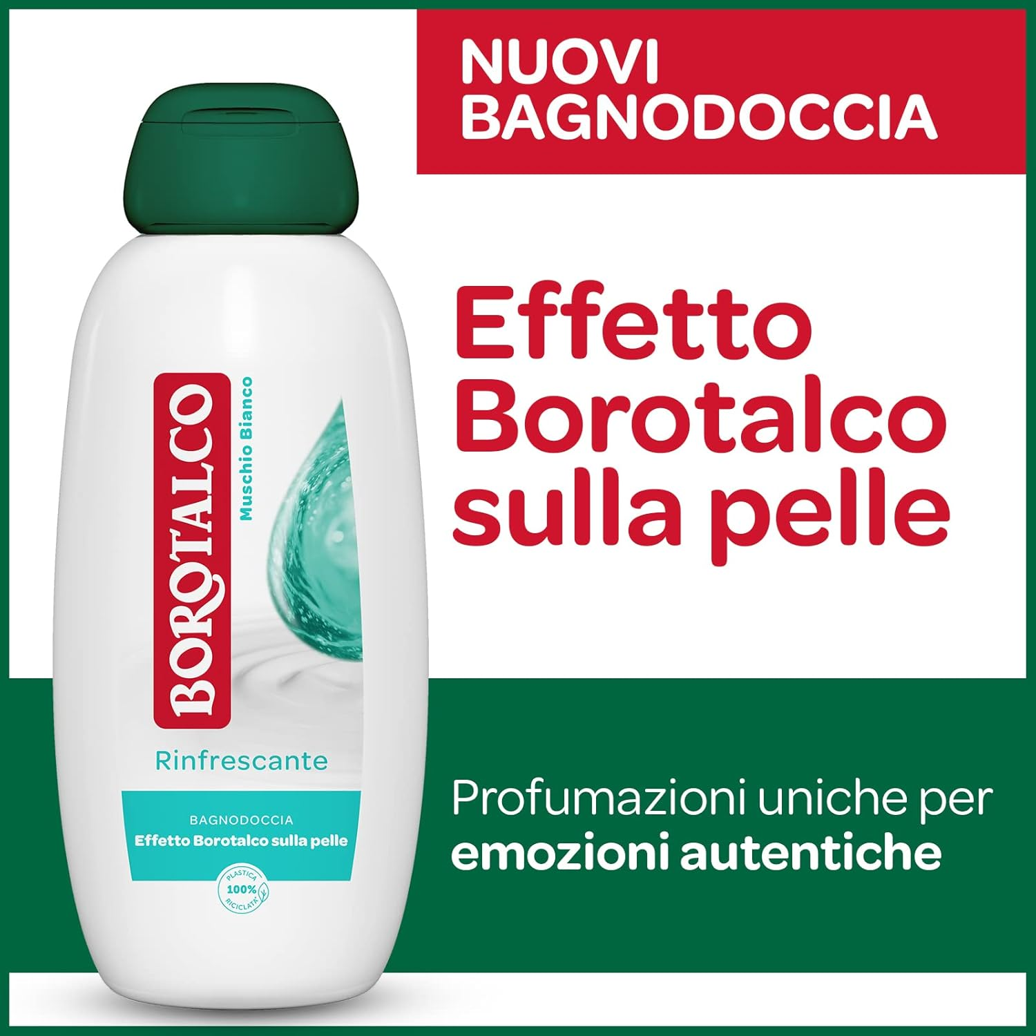 Borotalco Refreshing Shower Bath, White Musk, Body Foam, Cooling Formula, Moisturizing Freshness, Borotalk Effect on Skin, Dermatologically Tested, 600Ml Bottle image number 2