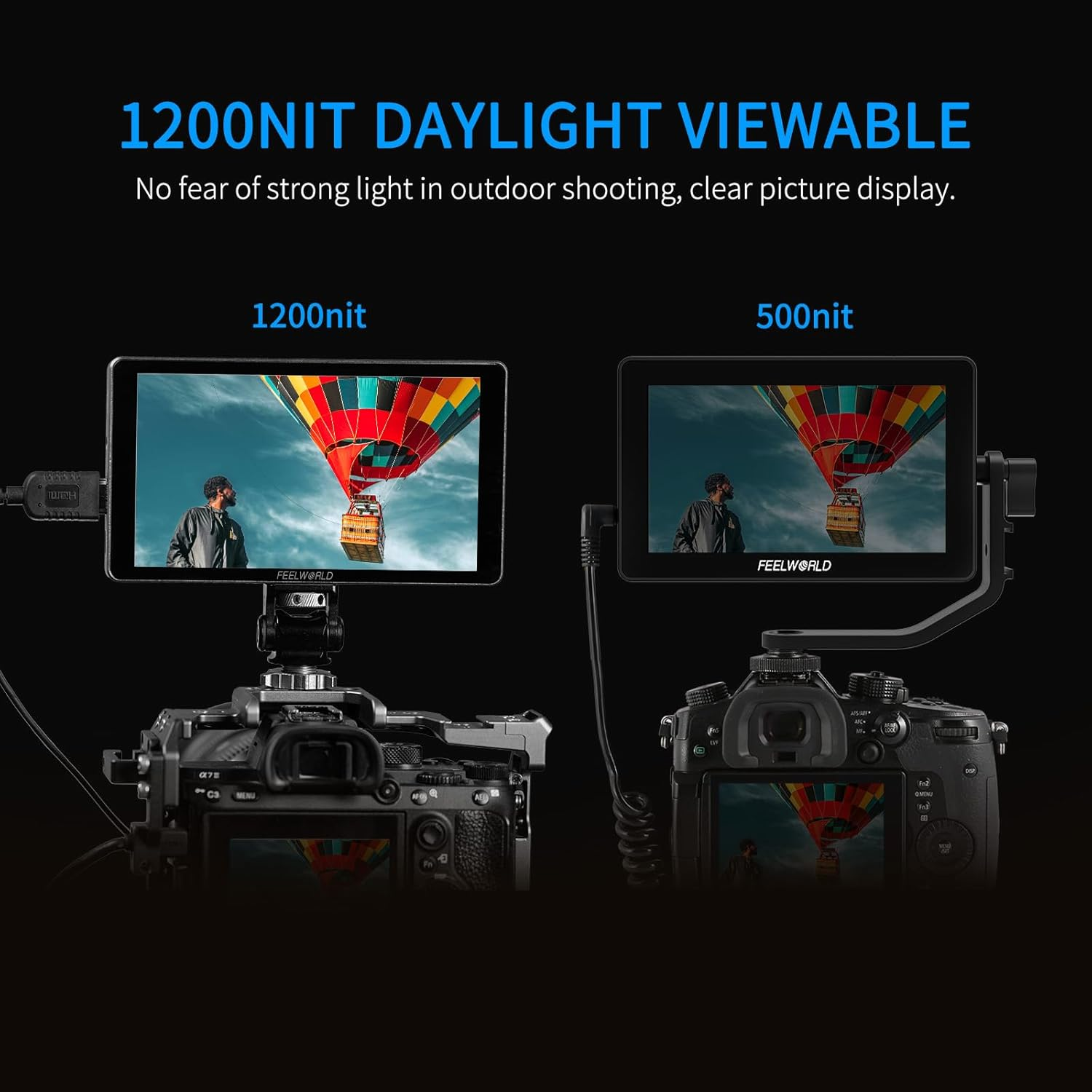 FEELWORLD P6XL 6 Inch Built in Battery Aluminium 1200Nit Camera Field DSLR Monitor Touchscreen High Brightness Waveform 3D LUT HDR 4K HDMI Input Lightweight image number 1