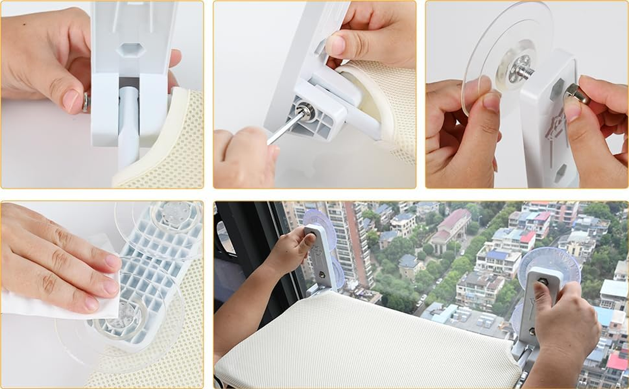 Cat Hammock,Cat Window Perch,Large Cats Window Cat Beds with 4 Suction Cups, image number 1