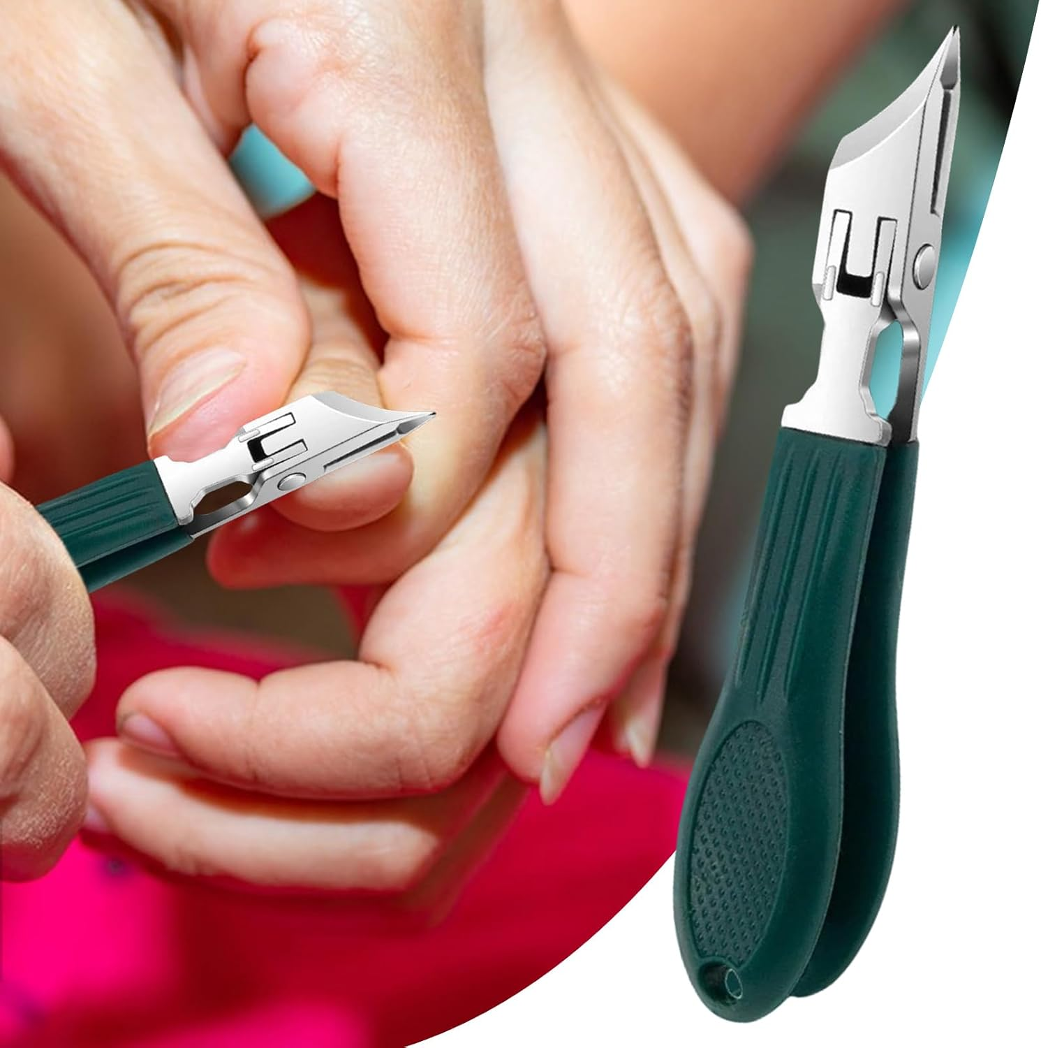 Mwqpgyh Angled Nail Clippers | Thick Toenails Trimmer | Splash-Proof Anti-Slip Nail Clippers for Women Toddler Seniors Home Travel Salon image number 1