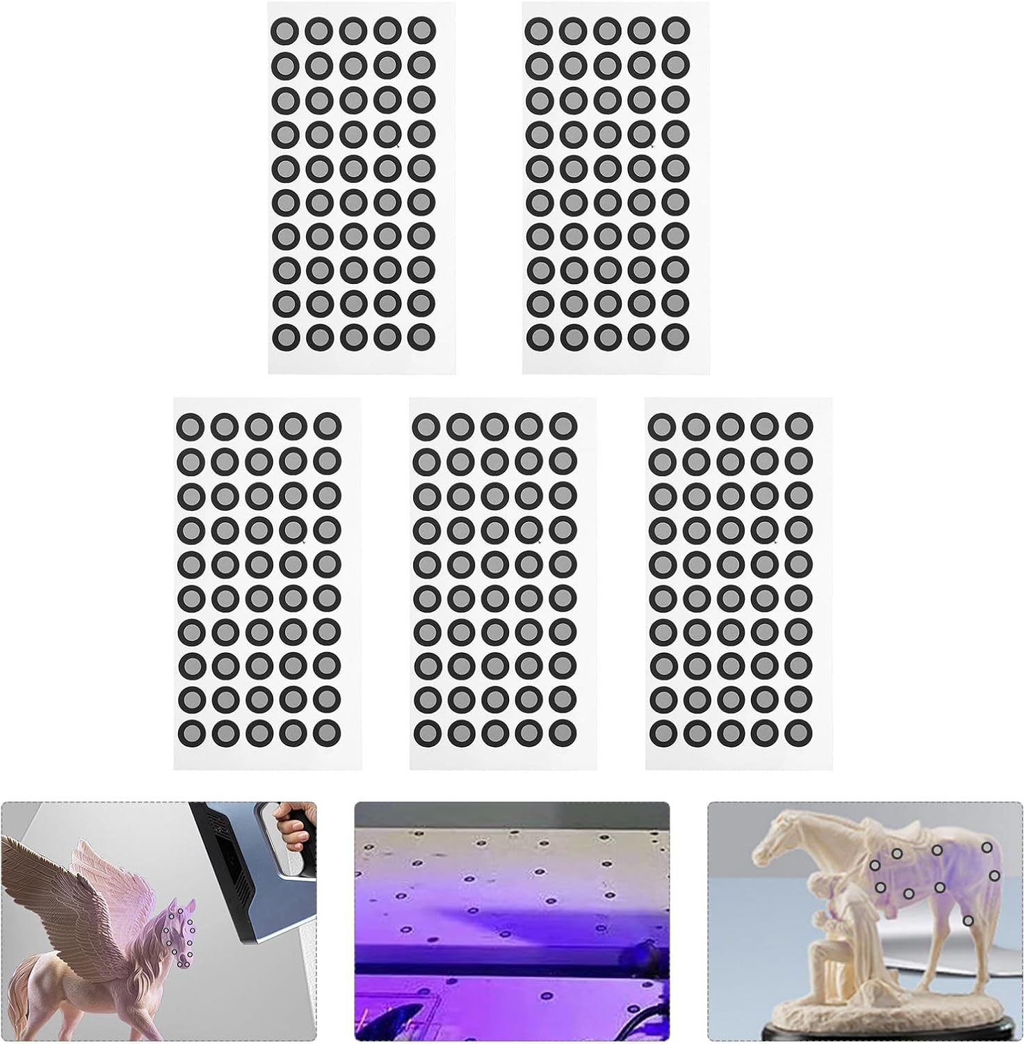 Operitacx 3000Pcs 3D Scanning Spray, 6.0 Mm 3D Scanning Marker for 3D Printer, Accurate Tracking Dots, Reference Point Markers, Diffuse Reflection for Precise Optical Tracking 3D Scanning