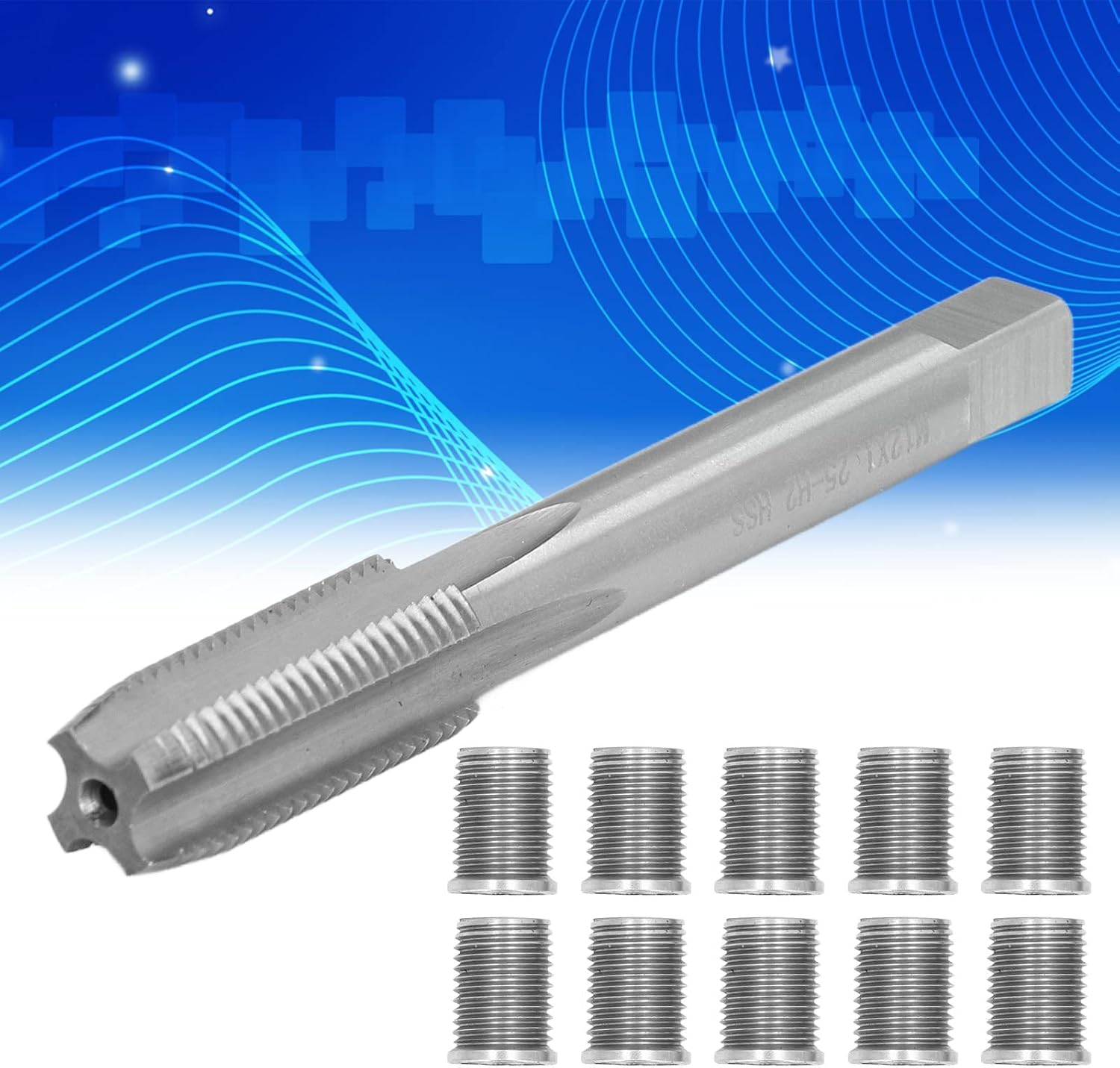 M12X1.25 Spark Plug Thread Repair Tool, Metric Manual Tap, Car Accessories, Hardware Kit with 10 Bolts M10X1.25 image number 6