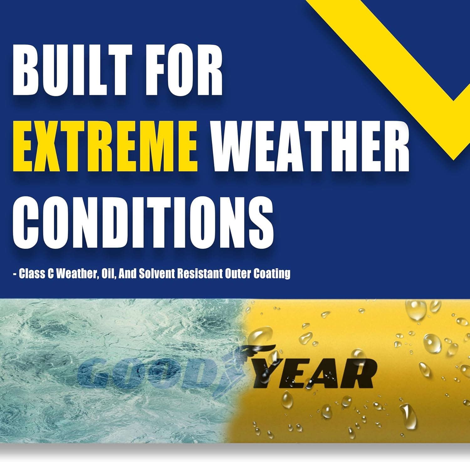 Goodyear 6' X 3/8" Rubber Whip Hose Yellow 250 PSI image number 5