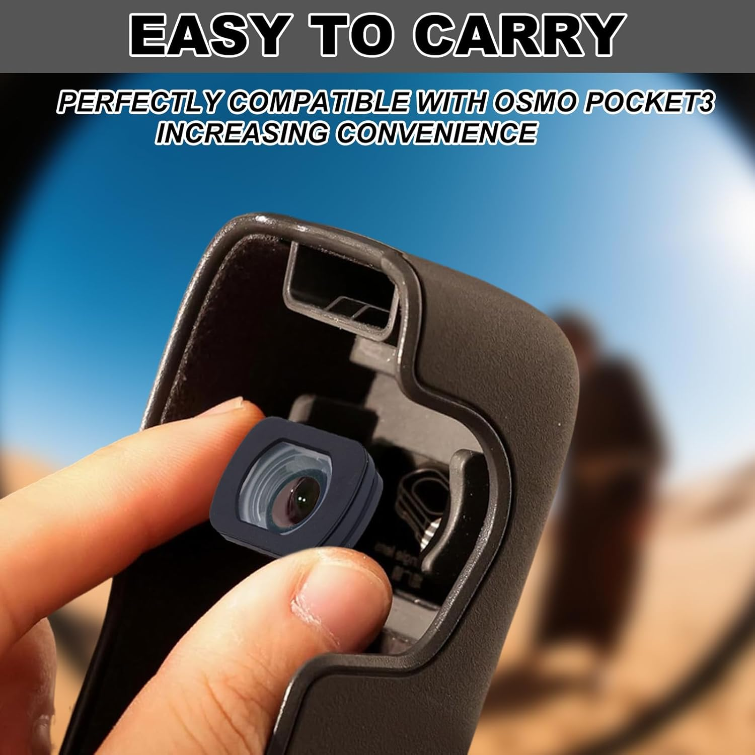 Magnetic Attach Wide Angle Lens Compatible with DJI Osmo Pocket 3, 112&deg; HD Optical Glass Lens with Double-Sided Coated for Osmo Pocket 3 Accessories image number 4