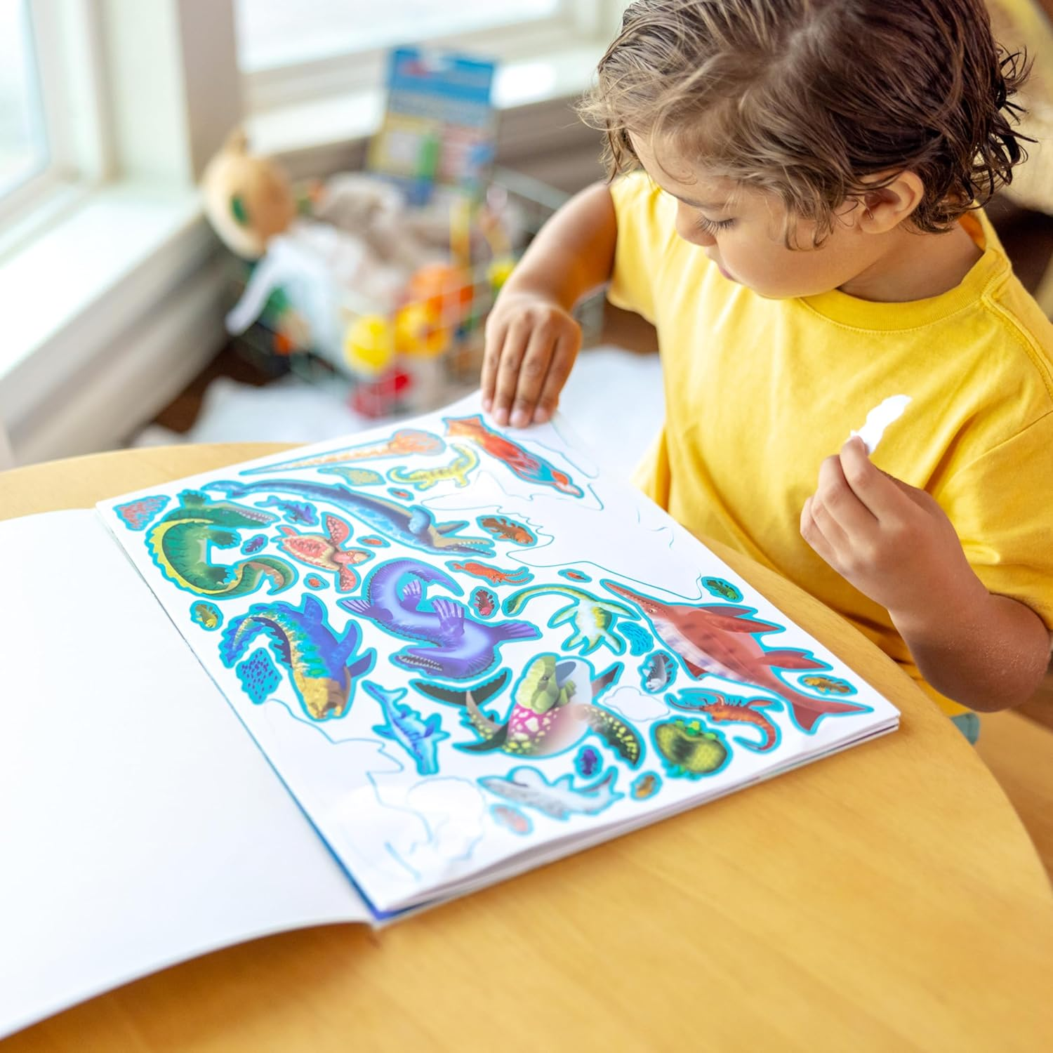 Melissa & Doug Reusable Sticker Pad &ndash; Prehistoric Dinosaurs Activity Book for Kids Age 3+