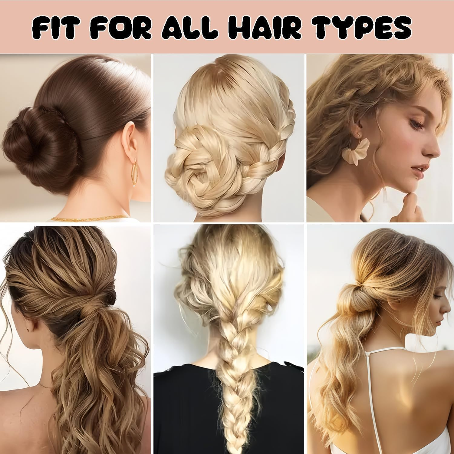 300Pcs Bobby Pins Set, 100 Hair Grips 100 U Shaped Pins 100 Hairbands for Women, Hairpins for Buns, Black Hair Styling Accessories with Storage Box image number 2