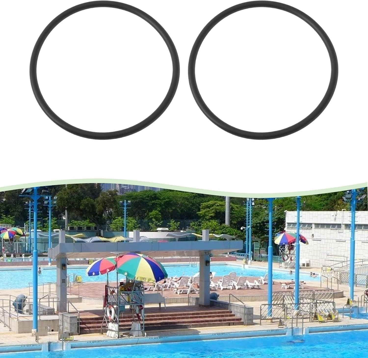 6Pcs Pool Filter O-Ring Replacement Part R172009 Compatible with Pentair Rainbow 300 302 300-19 300-29X Black (10.5X9.5X0.5Cm) image number 6