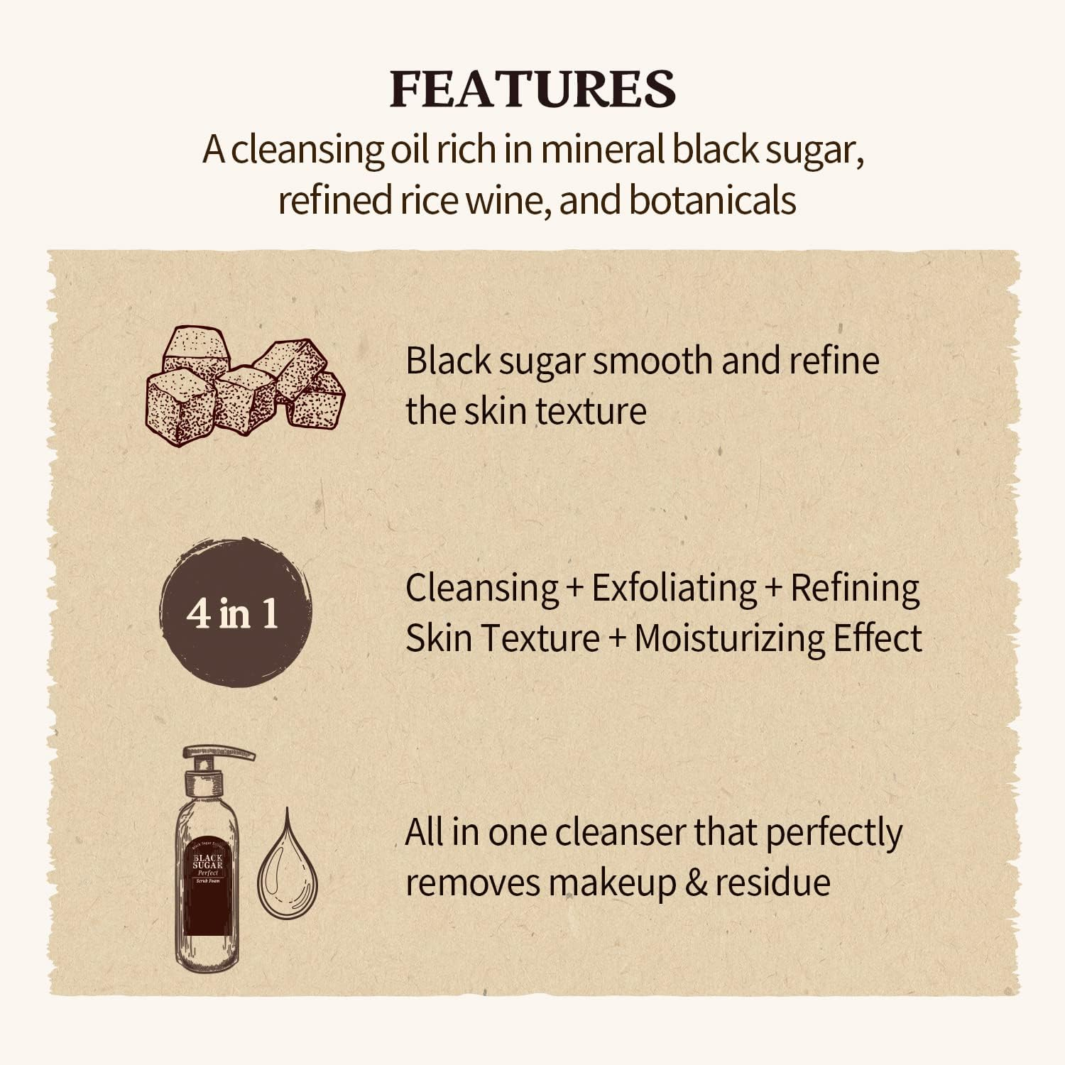 Skin Food Black Sugar Perfect Cleansing Oil 6.76 Oz/200Ml ( New Upgrade ) image number 2