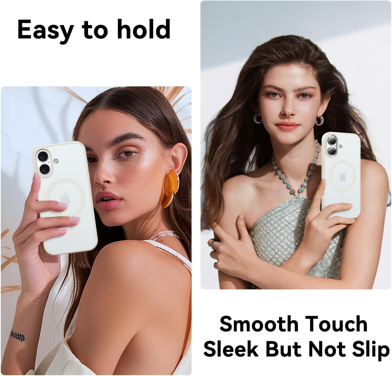 Guagua Mobile Phone Case for Iphone 17 Case [Compatible with Magsafe] Matte Magnetic Back Translucent Shockproof Drop Protection Protective Case Thin Case for Iphone 17 (6.3 Inch) Beige