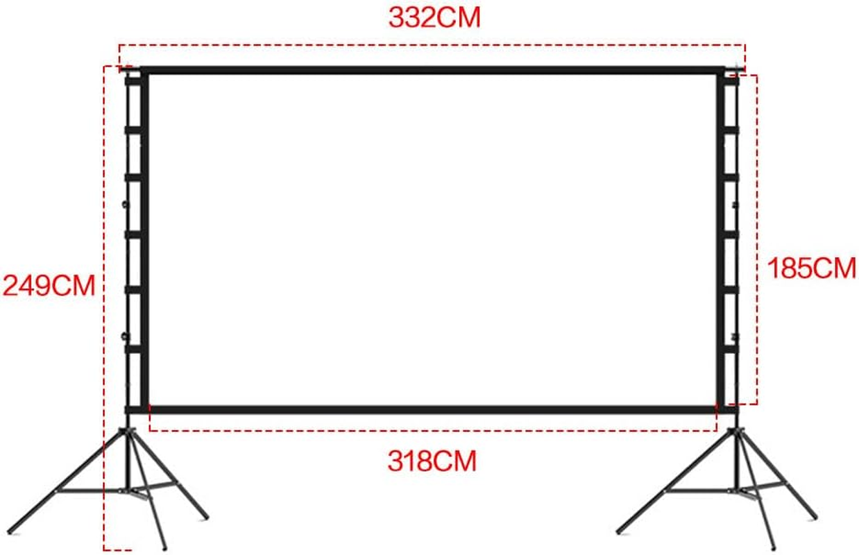 ALSTON Projector Screen with Stand 150 Inch Projection Screen Stand,16:9 4K 1080 HD Height Adjustable 200-260Cm with 2 Tripod Stand and Storage Bag Indoor Outdoor image number 1
