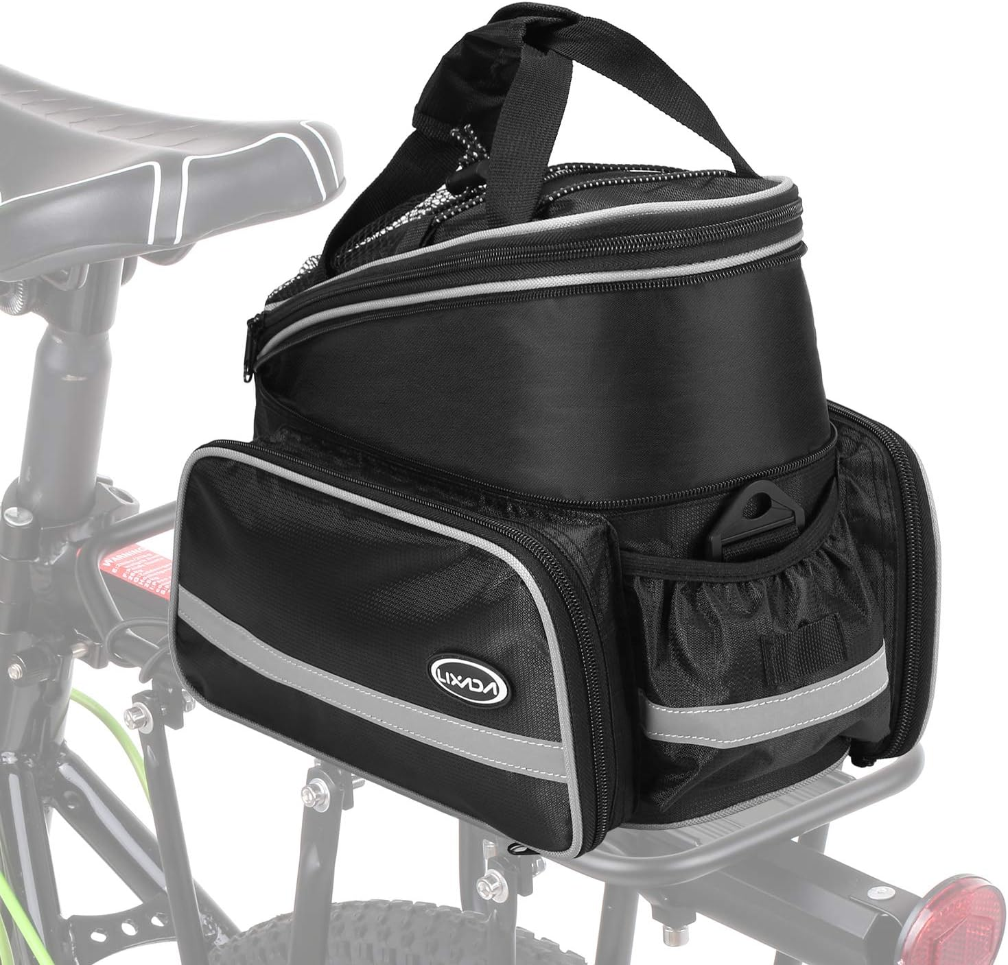Mingzhe Waterproof Bicycle Rear Seat Bag Cycling Bike Trunk Bag Bike Pannier Bag Shoulder Bag with Rain Cover image number 3