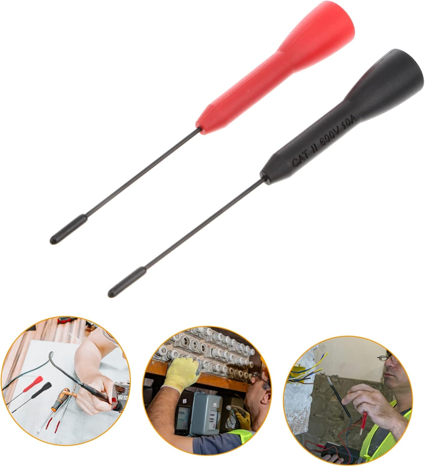 OKUMEYR Set of 2 Ultra Thin Test Probes 2Mm Jack to Banana Multimeter Test Leads Tool Portable image number 2