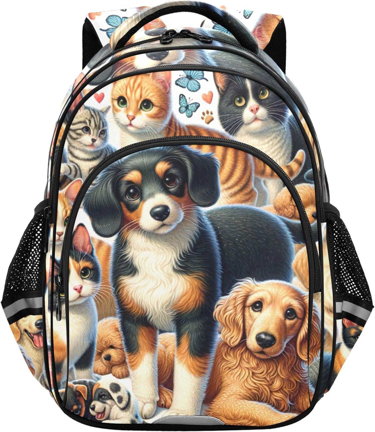 Cute Dogs and Cats Kids Backpack Boys Toddlers Elementary School Bag Cartoon Animal Print Personalized Custom Bookbag image number 4
