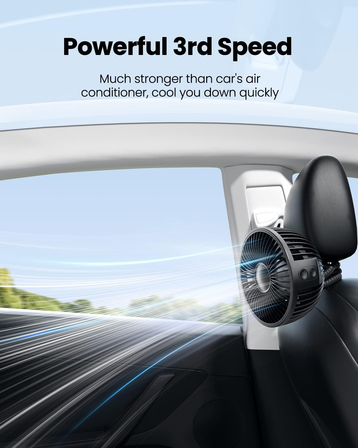 Gaiatop Baby Stroller Fan, 4000Mah Oscillating Mini Portable Fan with Light, 4 Speeds Battery Operated Small Handheld Desk Fan, 360&deg; Rotate Flexible Tripod Clip on Fan for Car Seat Crib Travel Black - Pink image number 6