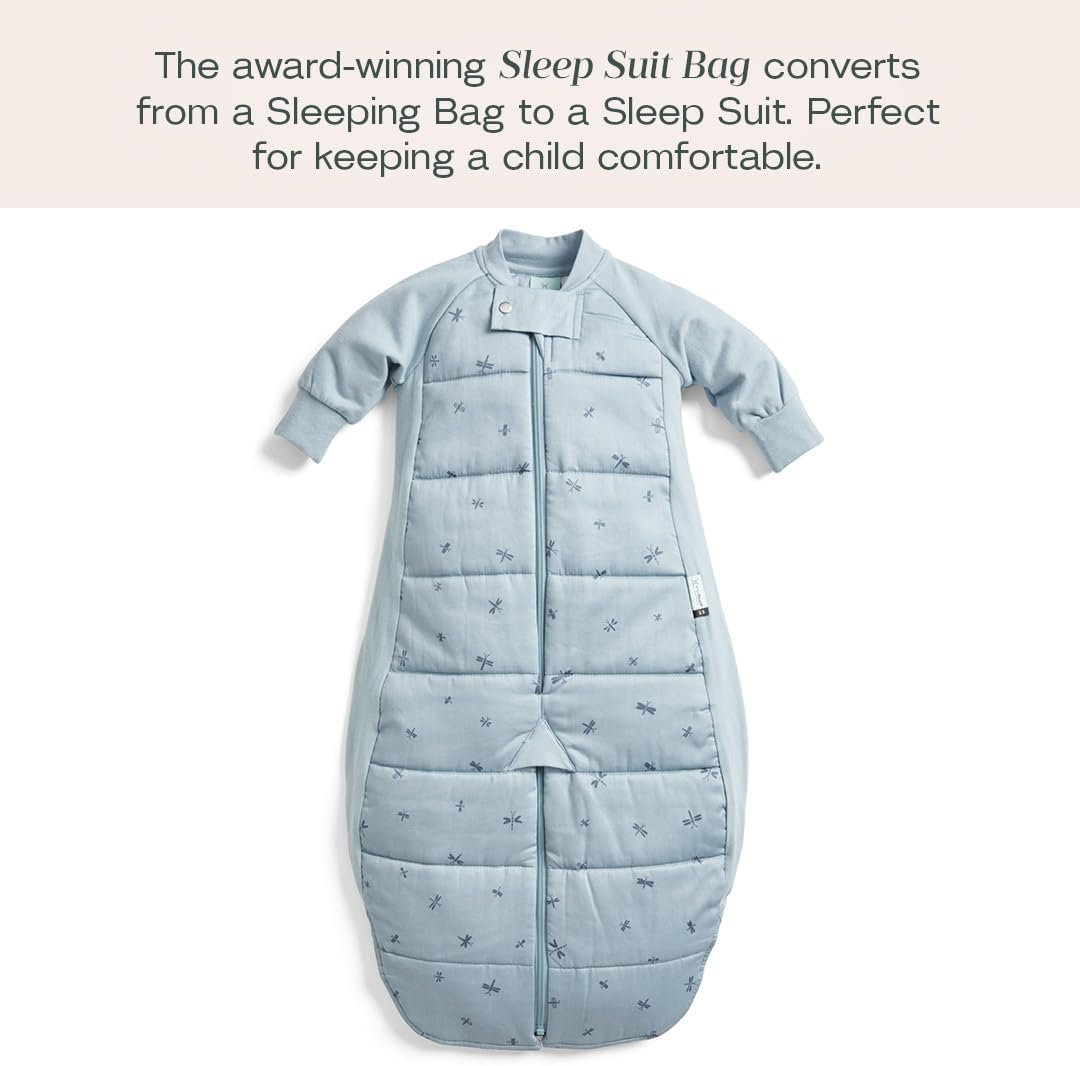 Ergopouch Sleep Suit Bag 3.5 TOG &ndash; 4&ndash;6 Years &ndash; Dragonflies Print &ndash; 400 Thread Count Organic Cotton &ndash; Converts to Sleep Suit with Legs &ndash; Sleeping Bag & Suit in One &ndash; for Infants, Toddlers & Kids image number 5