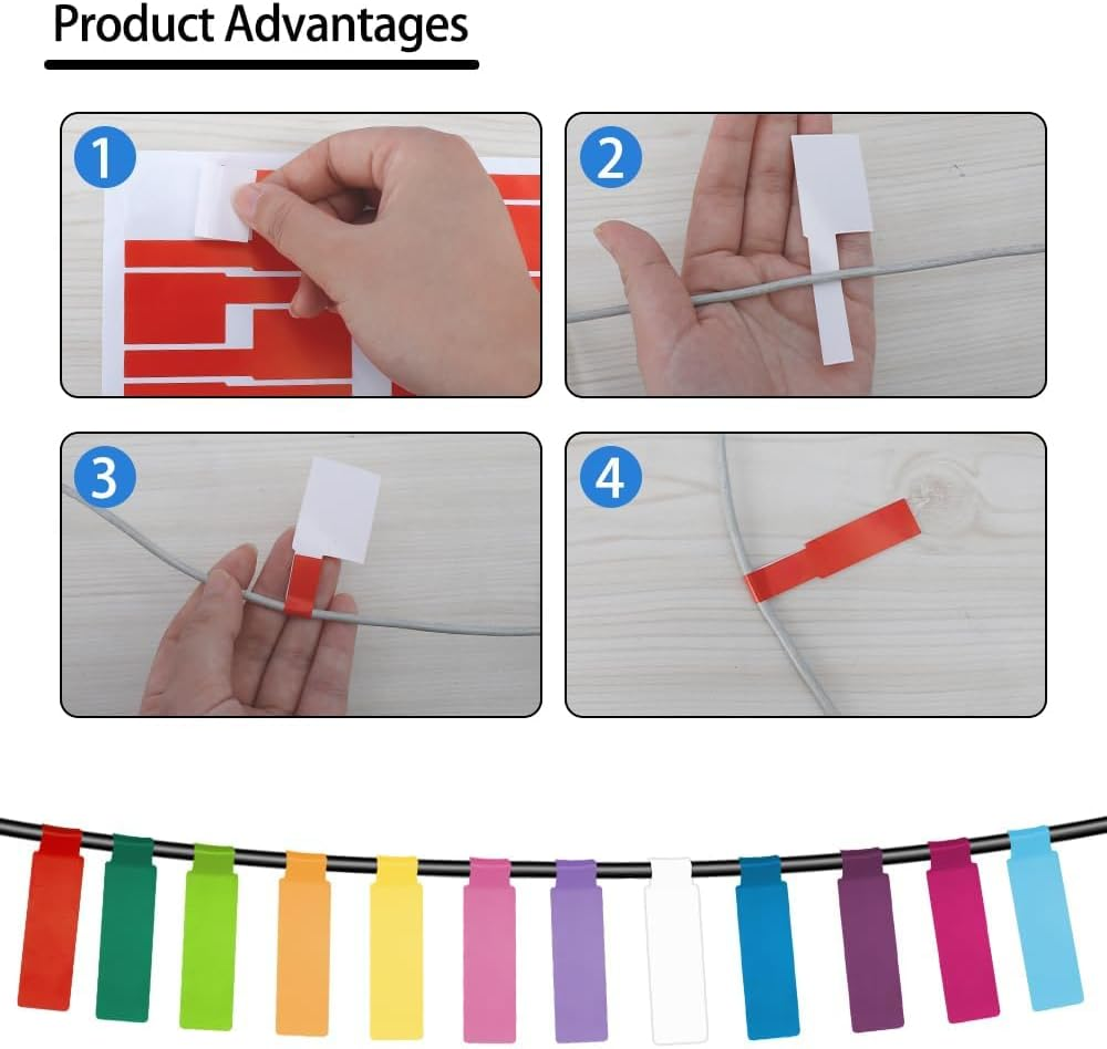 Cable Labels Cord Organizer Waterproof Labels 360Pcs Network Cable Labels Tags Label Stickers Labels Tags for Labeling Sticky Labels Cord Label Tags Wire Identification Labels Electrical Wire Tags