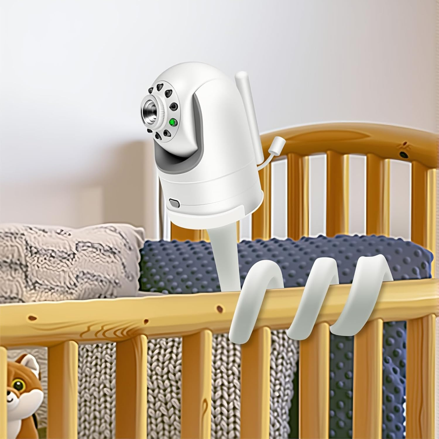 Baby Monitor Stand, No Need to Drill Baby Monitor Mount, Flexible and Can Be Fixed on the Baby Bed Frame or Furniture, Universal Baby Monitoring Camera Stand