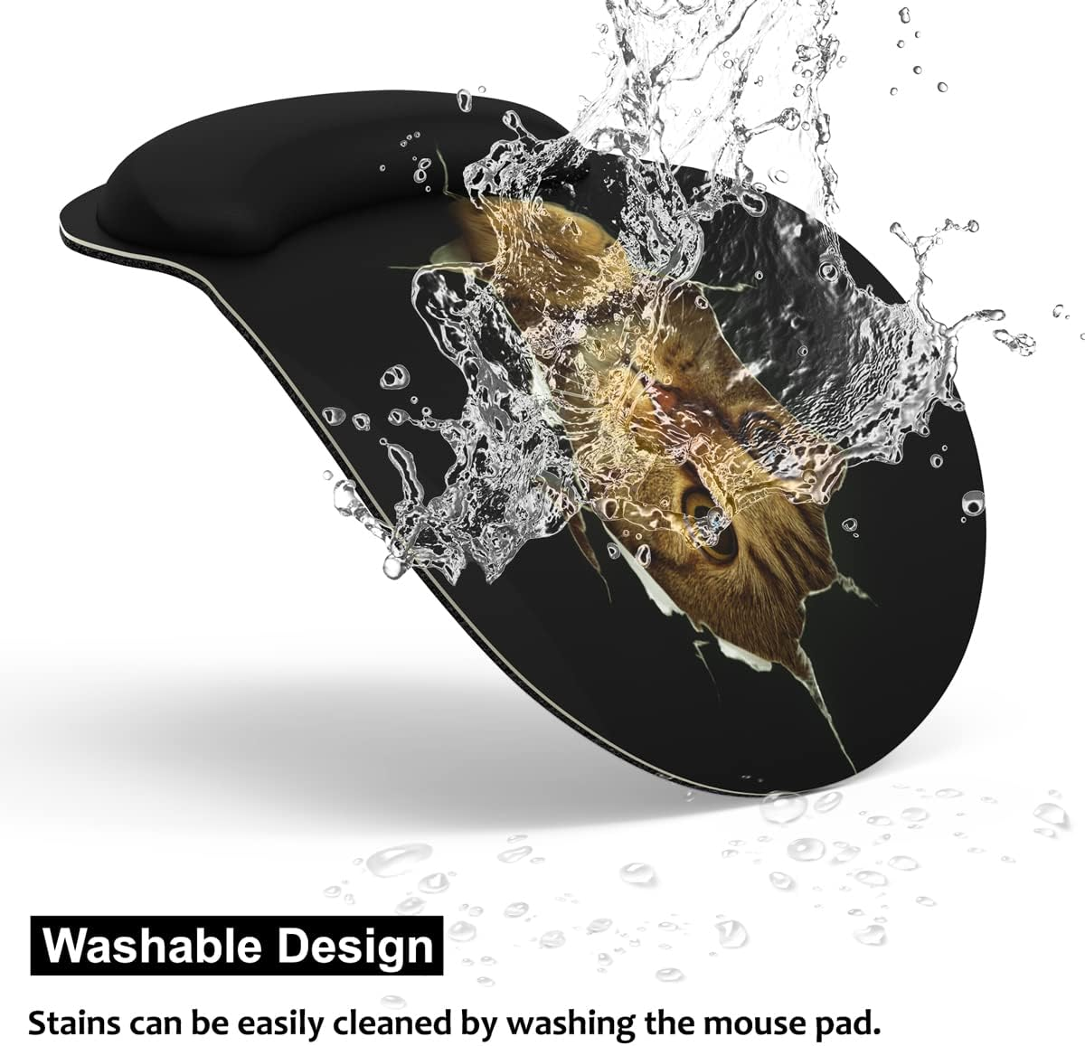 AUDIMI Mouse Pad with Wrist Rest Support Mouse Mat Non-Slip Rubber Base for Laptop PC Office Working Gaming (Cat) image number 5