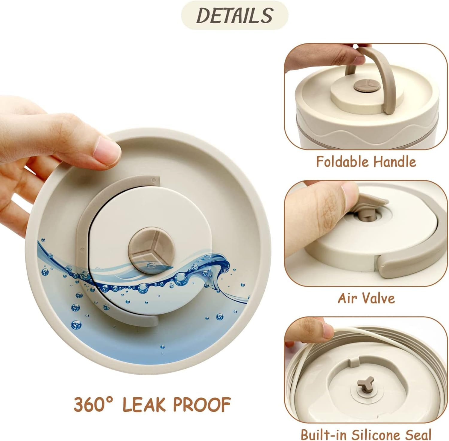 Uandhome Insulated Bento Box with Bag, Stainless Steel Microwave Lunch Box Food Containers, Portable Stackable Thermal Keep Warm Lunch Container for Adult Kids Men Women (420Ml*1+550Ml*1) image number 3