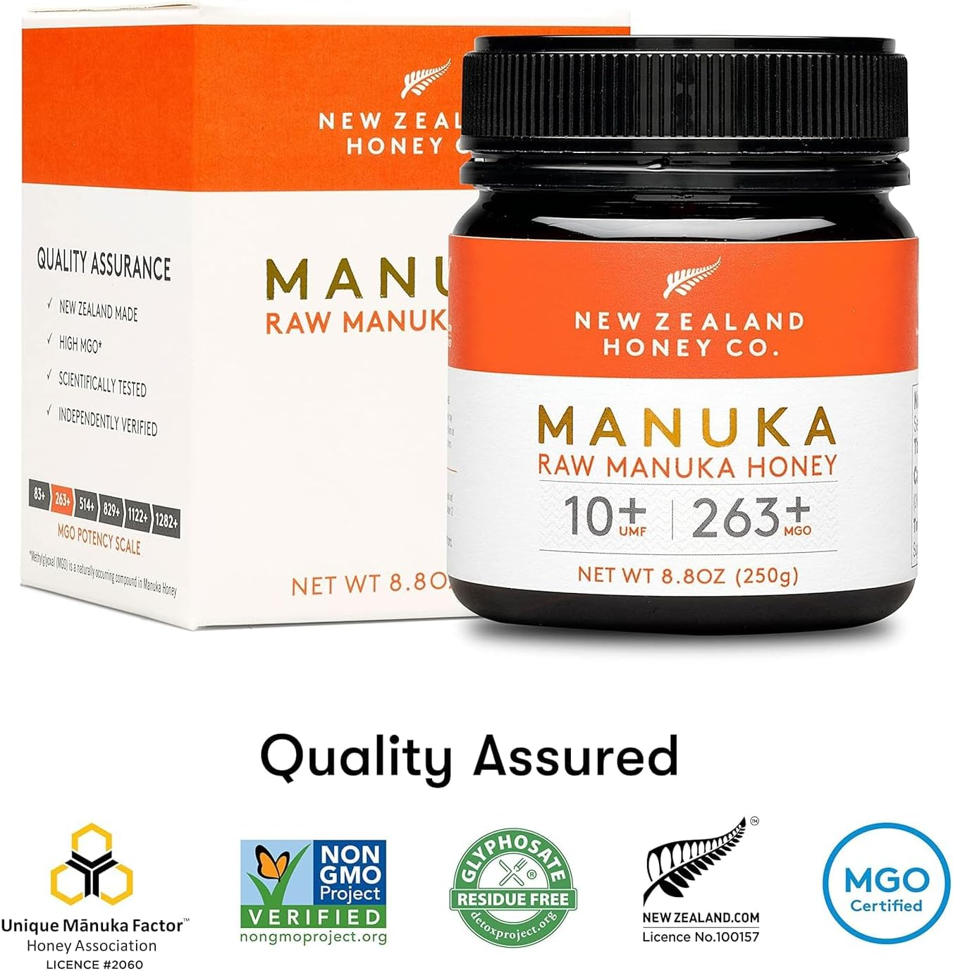 New Zealand Honey Co. Raw Manuka Honey UMF 10+ | MGO 263+ (250G) image number 2