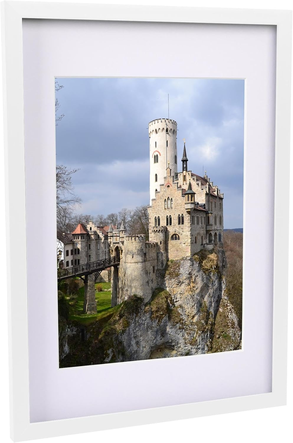 Nicola Spring 1X Grey A3 (12" X 17") Photo Frame with White A4 Mount - Glass Aperture Home Picture Wall Hanging Landscape Portrait Display