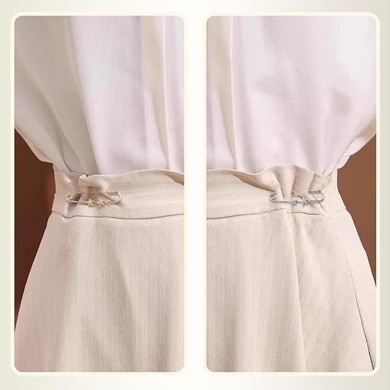 WANXINPT Instant Fix Waist Cincher Clip for Women - 12PCS Reusable Metal Jean Buttons | No-Sew Adjustable Pant Waist Tightener & Clothing Cinch Clip | Gold Buttons for Loose Jeans, Dresses, Skirts image number 6