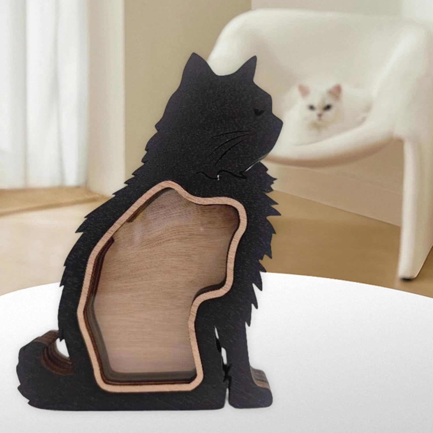 Cat Hair Keepsake Box Container Wooden Ornament image number 1