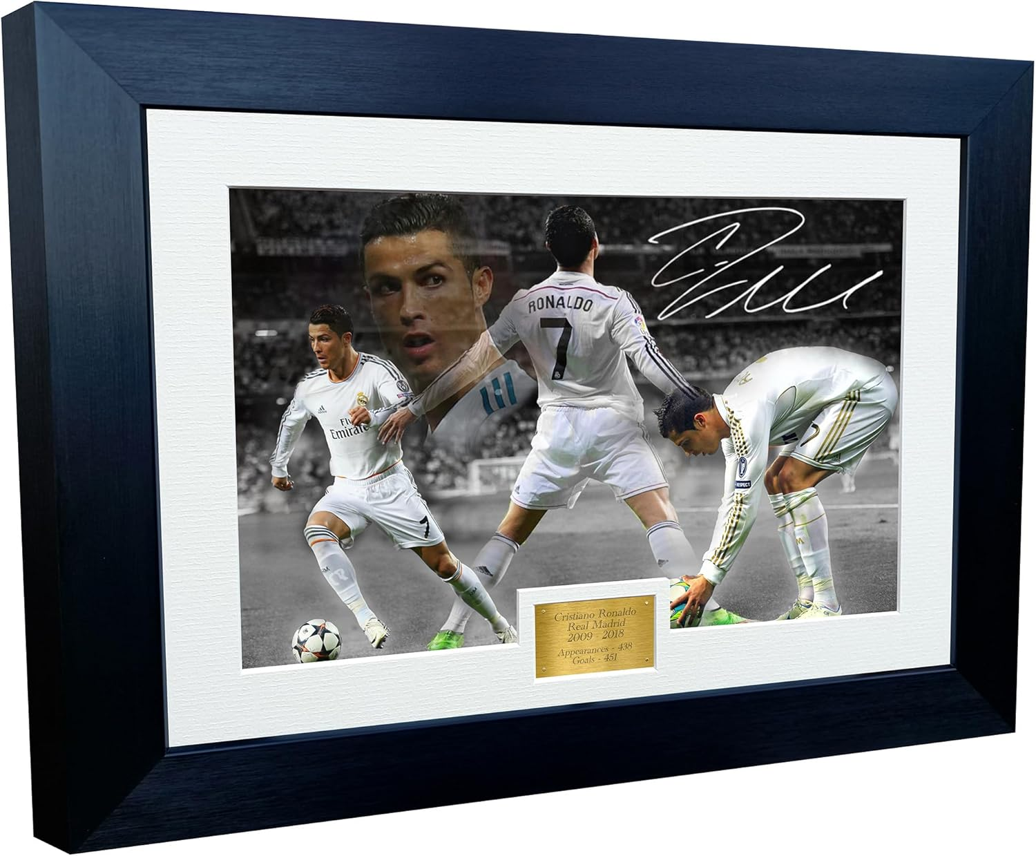 12X8 A4 Christiano Ronaldo "REAL MADRID CELEBRATION" Autographed Photo Photograph Picture Frame Football Soccer Poster Gift image number 1