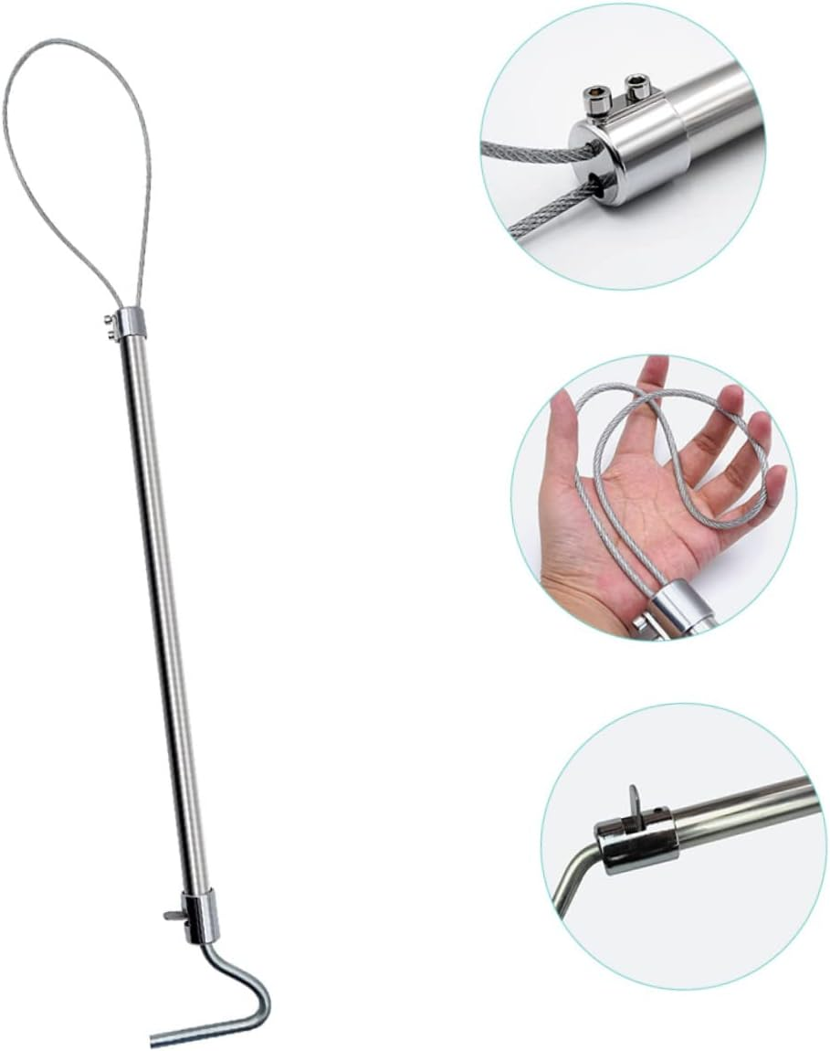Portable Stainless Steel Pig Catch Pole Farm Supply with Reinforced Rope Lock Convenient Lightweight Livestock Handling Tool for Easy Animal image number 6