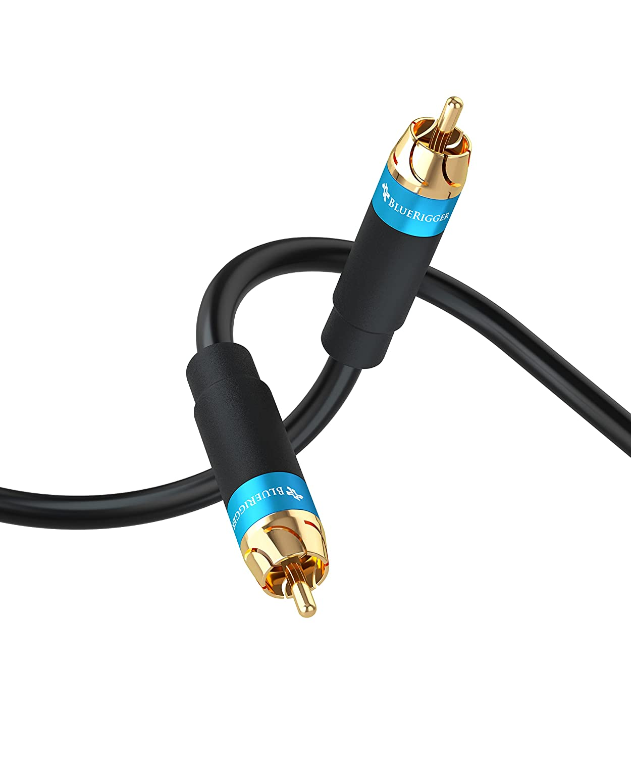 Bluerigger RCA Audio Subwoofer Cable (7.5M, Dual Shielded, Gold Plated RCA to RCA Connectors) &ndash; for Subwoofer, Amplifier, Home Theater image number 3